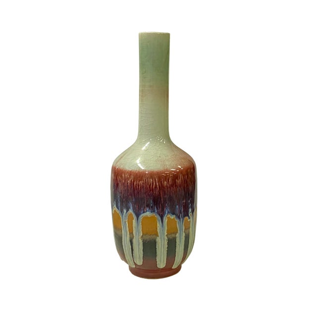 Ceramic Chinese Ware Mixed Red Flame Glaze Ceramic Vase Display Art For Sale - Image 7 of 7