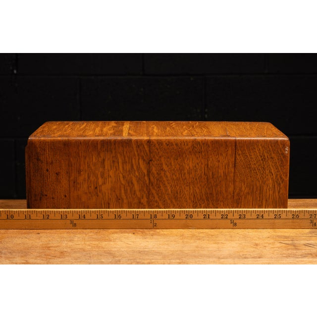 Wood Vintage Oak Desktop Card Catalog For Sale - Image 7 of 7