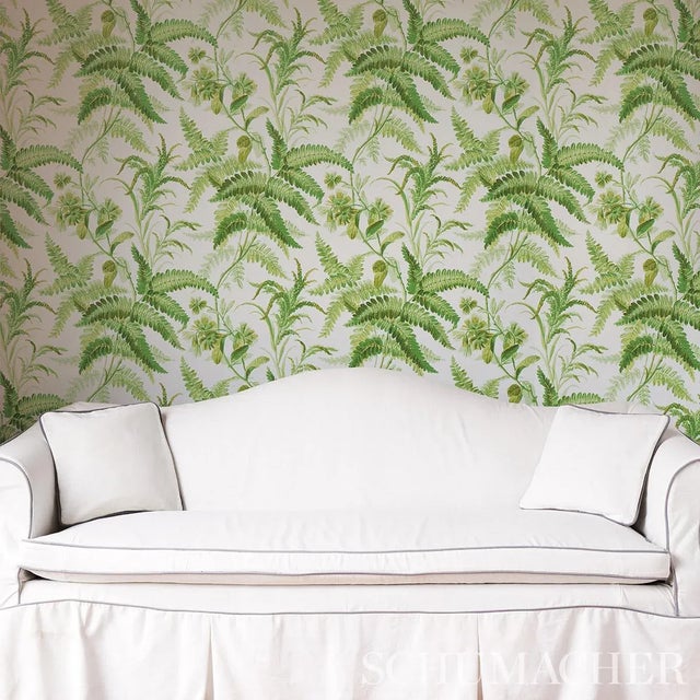 Schumacher Schumacher Myers Fern Wallpaper in Tropical - 10 Yards For Sale - Image 4 of 5