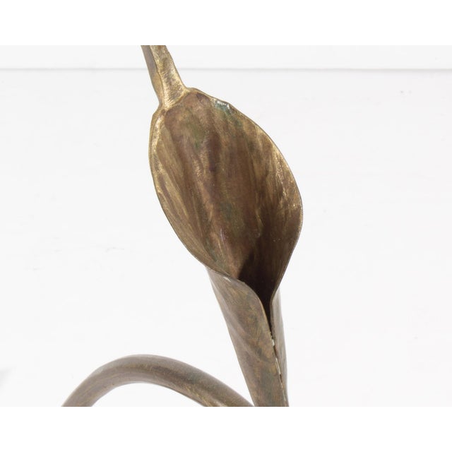 Late 20th Century Hand-Forged Calla Lily Candle Holder by Jack Brubaker For Sale - Image 5 of 7