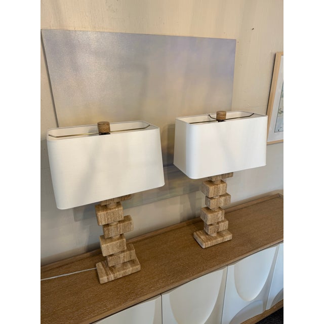Uttermost Pair of Uttermost Shuffle Lamps For Sale - Image 4 of 6