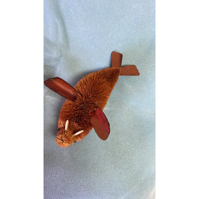 Vintage Walrus Figurine Bottle Brush Brown For Sale In Phoenix - Image 6 of 12