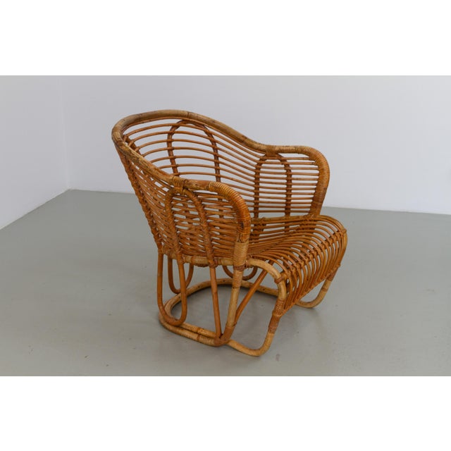 Danish Rattan Lounge Chair by Tove Kindt-Larsen for R. Wengler, 1940s For Sale - Image 9 of 18