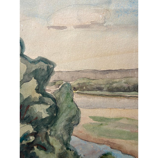 Early 20th Century K K Van Drugel - Landscape - Impressionist Watercolor - 1920s For Sale - Image 5 of 8