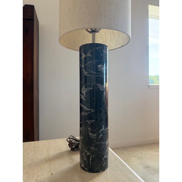 Robert Sonneman Cylindrical Marble Lamp For Sale - Image 11 of 17
