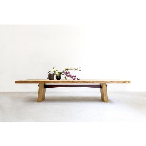 Wood Wa 380 Matt Elm and Glossy Red Beam Dining Rectangular Table by Casa Casati For Sale - Image 7 of 10