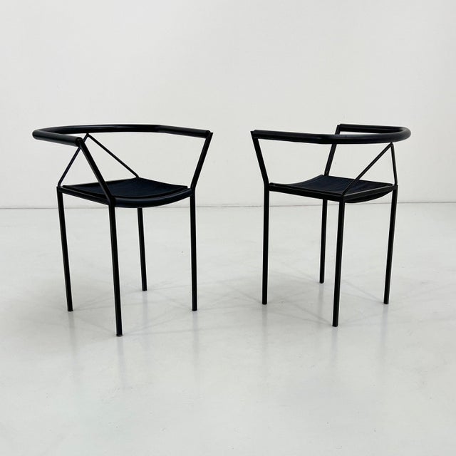 Metal Vintage Poltroncina Chairs by Maurizio Peregalli for Zeus Noto, 1980s, Set of 4 For Sale - Image 7 of 11