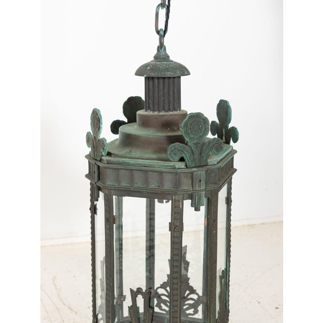 Metal Bronze Art Deco Lantern, Circa 1920-30s For Sale - Image 7 of 13