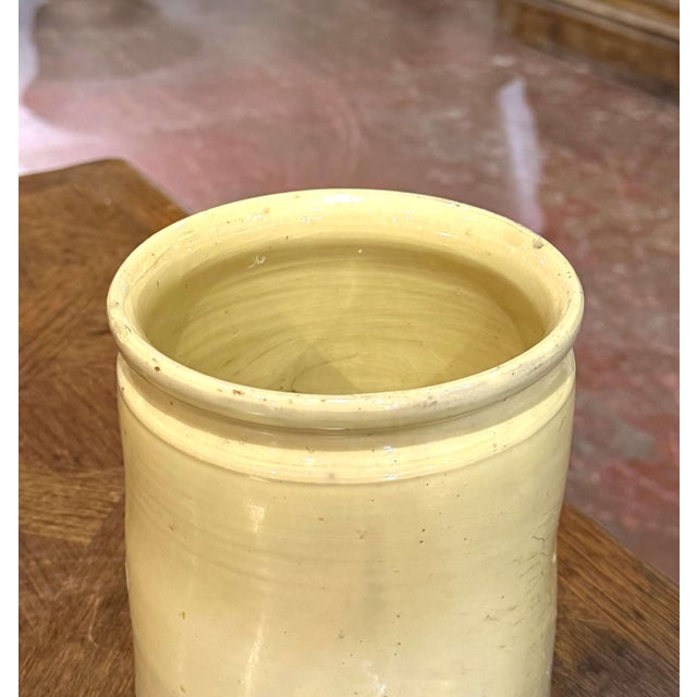 French 19th Century French Provençal Yellow Glazed Terracotta Storage Pot For Sale - Image 3 of 7