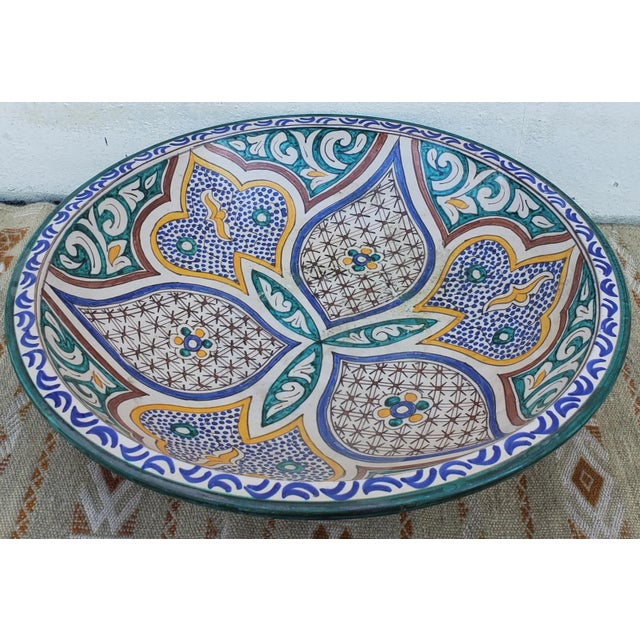 Moroccan Extra Large Vintage Moroccan Plate / Bowl 1 For Sale - Image 3 of 7