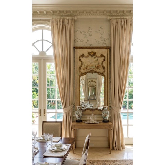 Vintage French Neoclassical Style Trumeau Mirror With Hand-Painted Pastoral Scene For Sale - Image 9 of 9