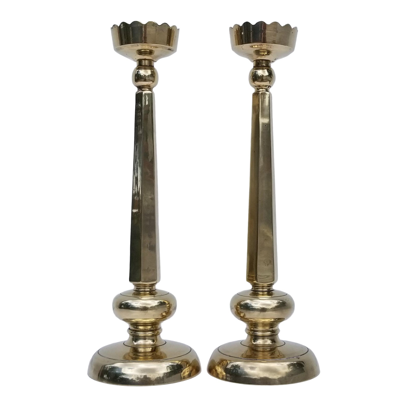 Vintage Solid Brass Candle Holders a Pair Chairish