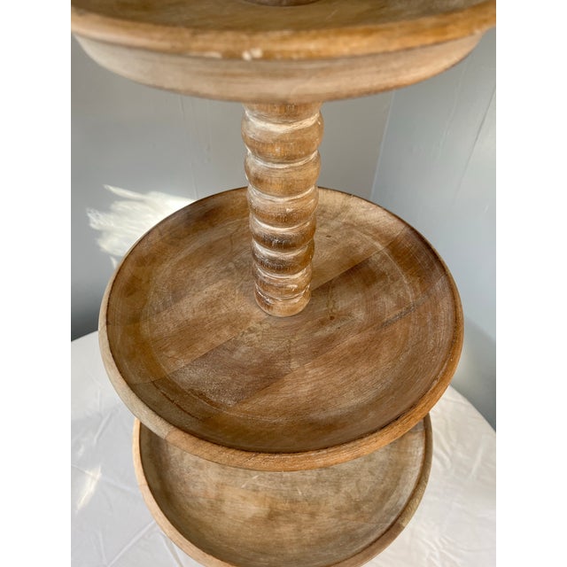 Farmhouse French Country Fruit Wood Tiered Display Stand For Sale - Image 3 of 5