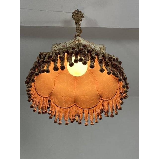 Mid-Century Italian Fabric and Rope Chandelier, 1960s For Sale - Image 9 of 12