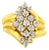 10K Yellow Gold 1 1/2 Cttw Diamond Cluster Tapered Shank Cocktail Ring Cocktail Ring (I-J Color, I1-I2 Clarity) - Ring Size 7 For Sale