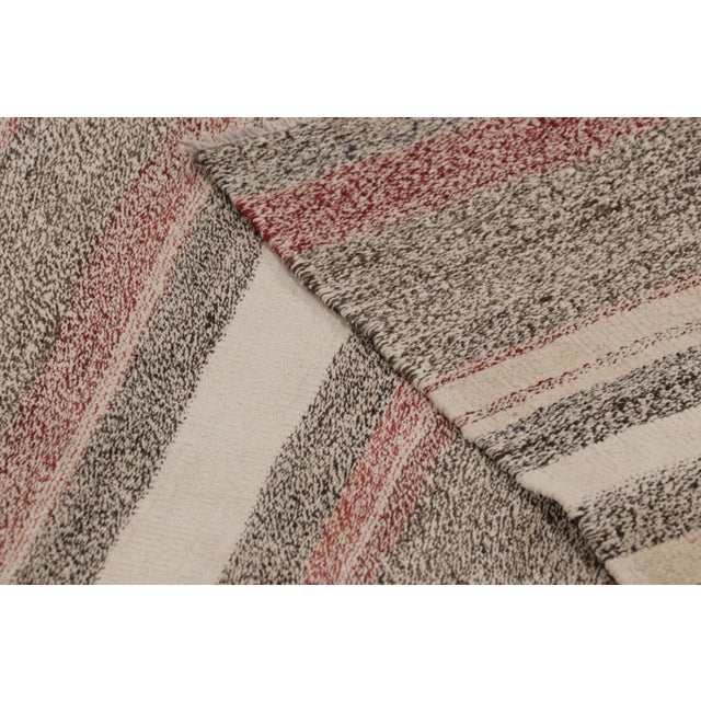 Beige Vintage Persian Kilim Runner in Muted Neutral Stripes - Rug & Kilim For Sale - Image 8 of 8