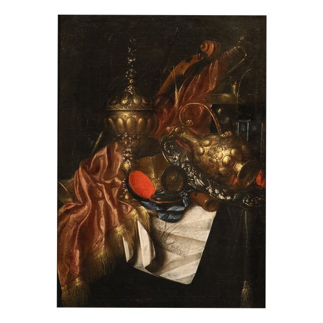 Franciscus Gysbrechts, Still Life Vanitas Gysbrechts, 17th Century, Oil Painting on Canvas, Framed For Sale