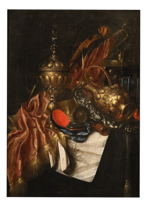 Franciscus Gysbrechts, Still Life Vanitas Gysbrechts, 17th Century, Oil Painting on Canvas, Framed