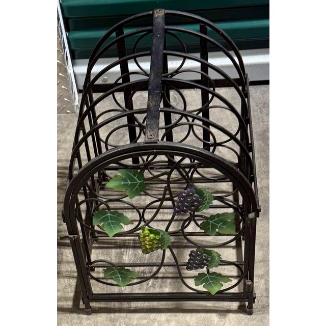 Mid 20th Century Wrought Iron 9-Bottle Wine Holder For Sale - Image 4 of 6