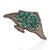 Gemstone Vintage Style Emerald & Diamond Manta Ray Brooch Pendant in Solid Sterling Silver For Sale - Image 7 of 13