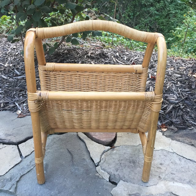 Vintage Rattan Magazine Holder Chairish