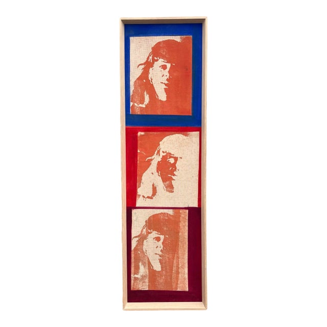 Vintage Warhol-Style Screenprint on Canvas For Sale