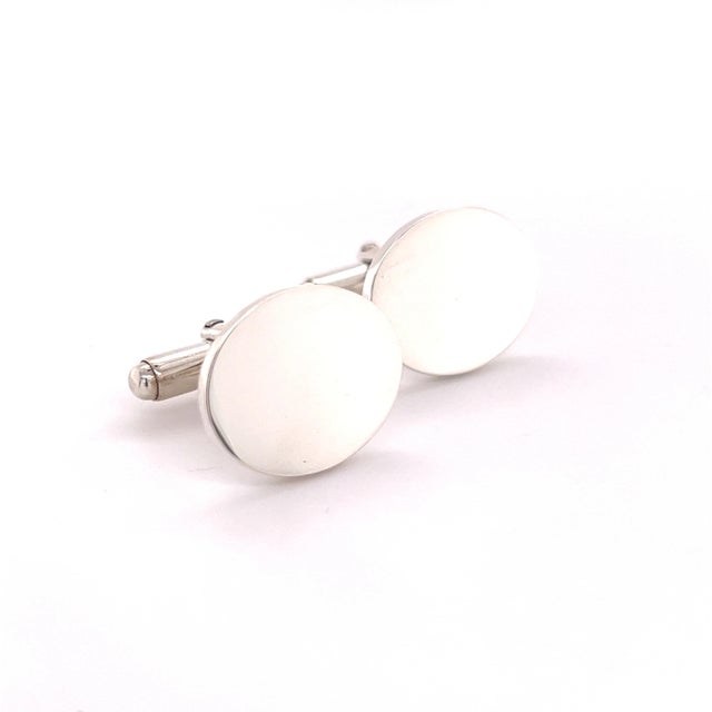 Tiffany and Co. 1990s Tiffany & Co Estate Sterling Silver Cufflinks 12 Grams, 2 pieces For Sale - Image 4 of 11