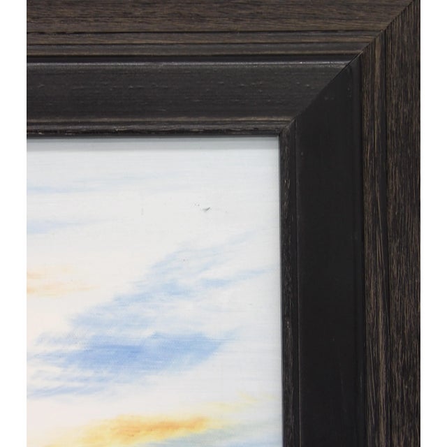 Rustic Original Signed Impressionist Oil Painting Sailboat Sunset in Black Rustic Frame For Sale - Image 3 of 10