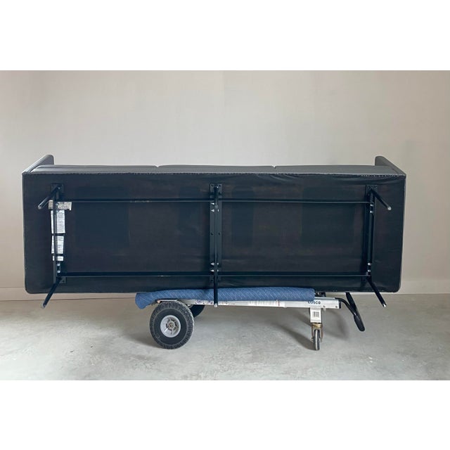 Minimalist Kimball Whittaker Faux Leather Lounge Sofa For Sale - Image 15 of 17