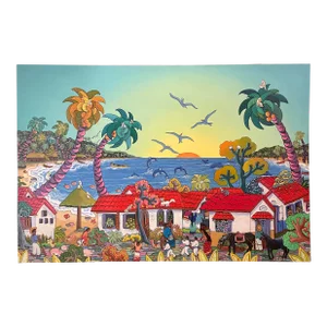 2001 Original Signed Mexican Fine Art Painting on Canvas by Ada Colorina