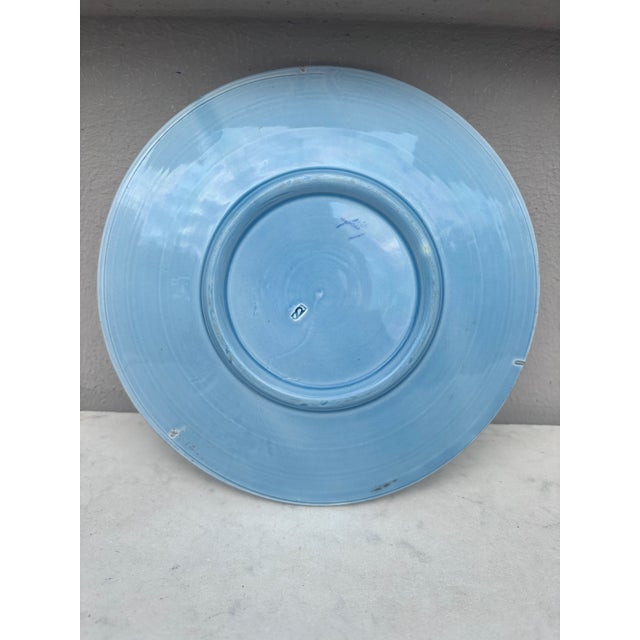 German Majolica Flowers Plate, Circa 1900 For Sale - Image 4 of 4