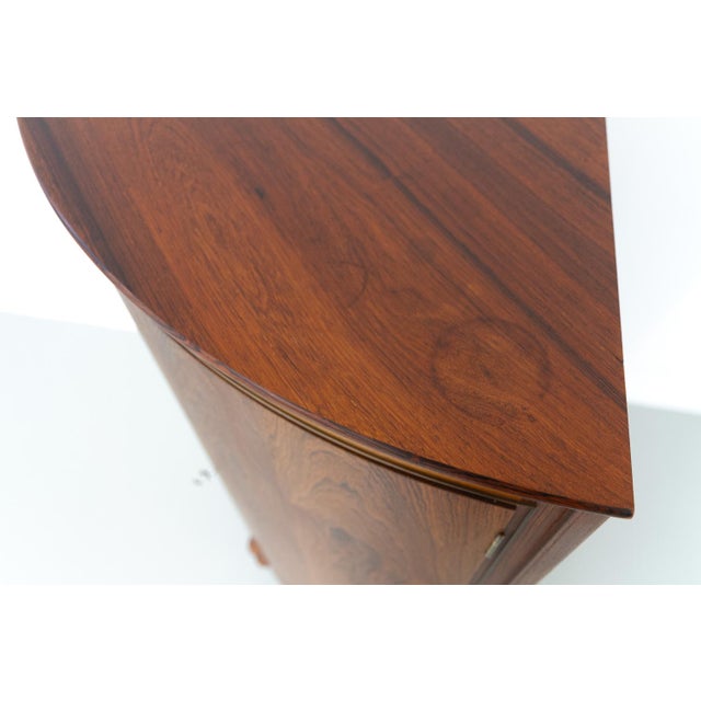 Mid-Century Modern Danish Bow Front Corner Cabinet, 1950s For Sale - Image 14 of 18