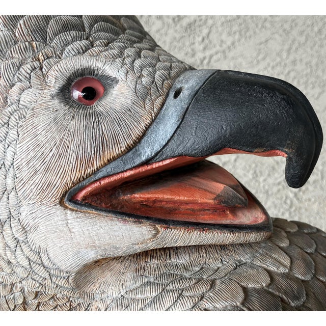 Circa 1991 Stylistic Hand Carved Wooden "Golden Eagle Head" Bust - Santa Fe, New Mexico For Sale - Image 10 of 18