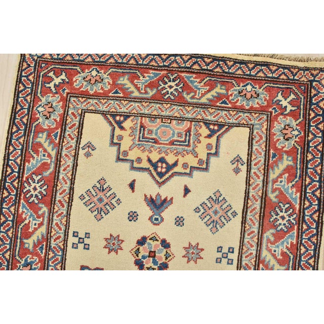 Kazak Runner 2’8” X 9’7” Beige Wool Tribal Hand-Knotted Oriental Rug For Sale In Philadelphia - Image 6 of 13