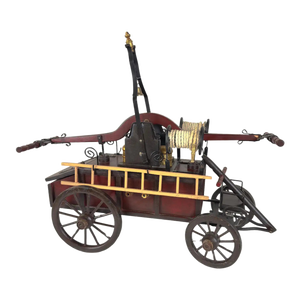 Antique Iron & Wood Fire Engine Large Model or Sculpture