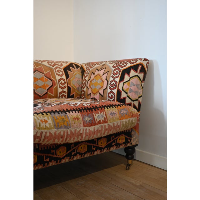 Farmhouse English George Smith Kilim Sofa For Sale - Image 3 of 12
