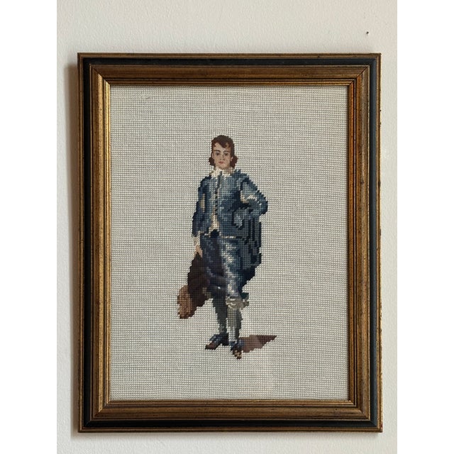 A beautifully executed framed needlepoint after Thomas Gainsborough's famous 1770 "Portrait of a Gentleman" -- more...