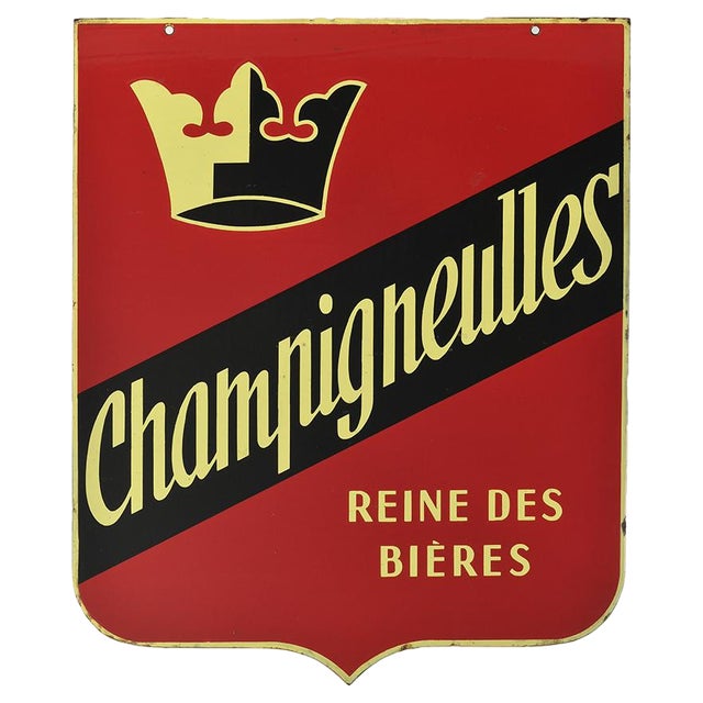 Double-Sided Enamel Sign from Champigneulles For Sale