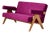 053 Capitol Complex Oak and Purple Uphosltery Sofa by Pierre Jeanneret for Cassina For Sale