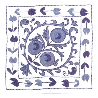 16"x18" Embroidered Cotton Pillow. Handmade Cushion Cover. Modern Throw Pillow For Sale