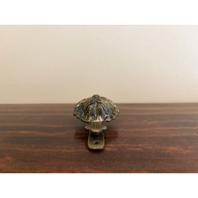 Metal Circa 1930s English Cast Brass Lion Head Door Knocker For Sale - Image 7 of 9