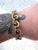 Uniquely designed gold filled chain link bracelet.