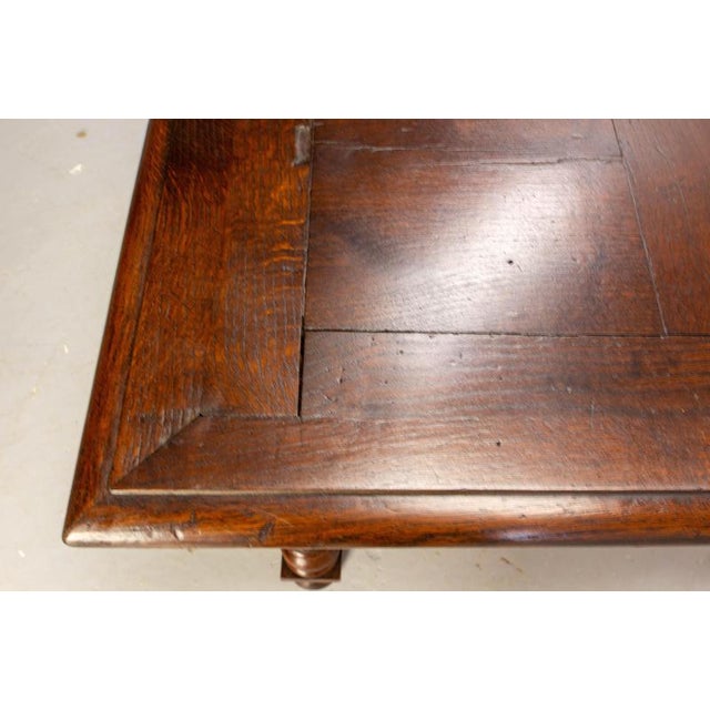 Wood 19th Century Louis XIII French Square Oak Table with X-Shaped Crossbar, 1890s For Sale - Image 7 of 16