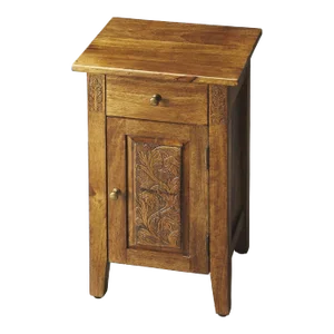 Wester Hand Carved Cabinet, Light Brown