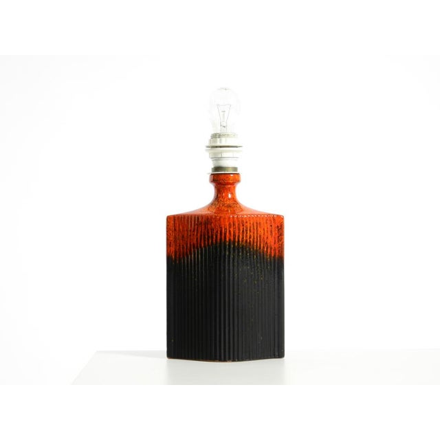 Ceramic Table Lamp in Red and Black by Kaiser Leuchten, 1960s For Sale - Image 17 of 17