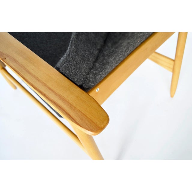 Wood Set of Beech & Felt Armchairs by Valerija Ema Cukermaniene for Vilnius Furniture Factory, 1960s For Sale - Image 7 of 9
