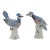 Staffordshire Hand Painted Porcelain Blue Jay Figurine Pair With Box For Sale