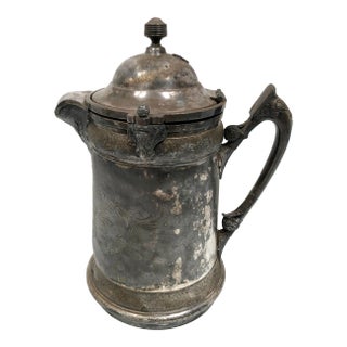 1920s Art Nouveau Silverplate Ice Water Pitcher For Sale