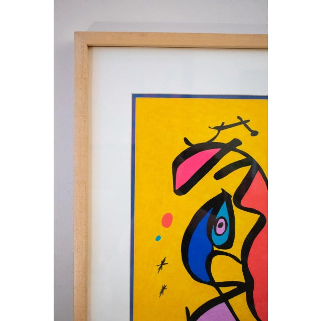 1990 Lawrence Volk Signed Abstract Figurative Mixed-Media Painting , Framed For Sale - Image 4 of 12