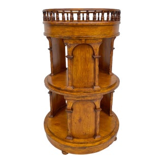 Regency Circular Bookshelf Pedestal Table by Sarreid Ltd. For Sale